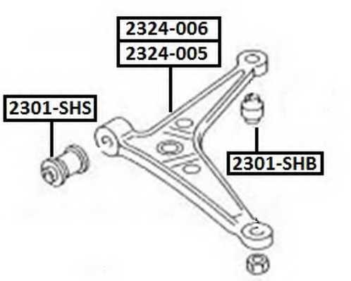 Сайленблок переднего рычага передний/заднего продольного рычага FORD 2301SHS <b>ASVA 2301-SHS</b> - изображение Сайленблок переднего рычага передний/заднего продольного рычага FORD 2301SHS <b>ASVA 2301-SHS</b> - изображение
