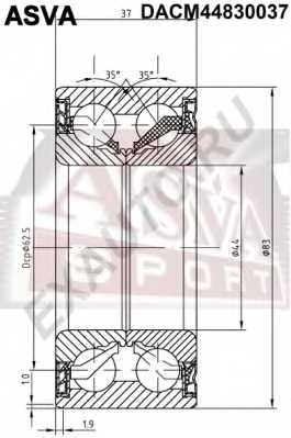 Снят с производства подшипник ступицы колеса (комплект) ABS <b>ASVA DACM44830037</b> - изображение Снят с производства подшипник ступицы колеса (комплект) ABS <b>ASVA DACM44830037</b> - изображение