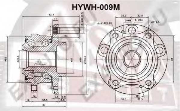 Ступица 12 HYWH009M <b>ASVA HYWH-009M</b> - изображение Ступица 12 HYWH009M <b>ASVA HYWH-009M</b> - изображение