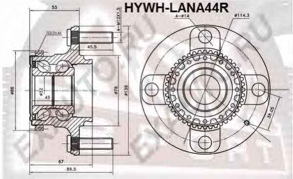 Ступица [12] <b>ASVA HYWHLANA44R</b> - изображение