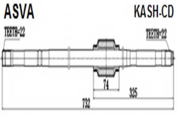 Полуось 12 <b>ASVA KASHCD</b> - изображение