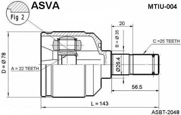 Шрус внутренний <b>ASVA MTIU-004</b> - изображение