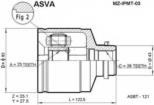 Шрус внутренний ASVA MZ-IPMT-03 - изображение