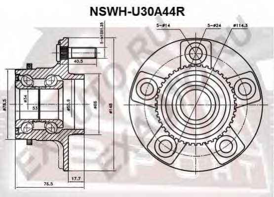 Ступица 12 NSWHU30A44R <b>ASVA NSWH-U30A44R</b> - изображение