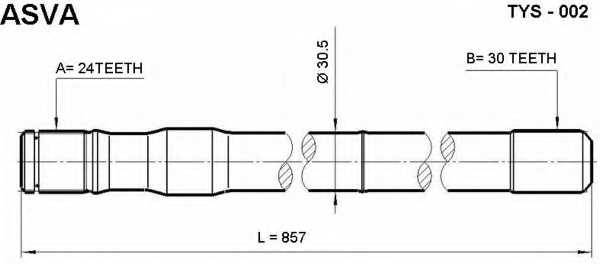 Полуось короткая TYS02 <b>ASVA TYS-02</b> - изображение