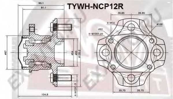 Ступица 12 <b>ASVA TYWHNCP12R</b> - изображение