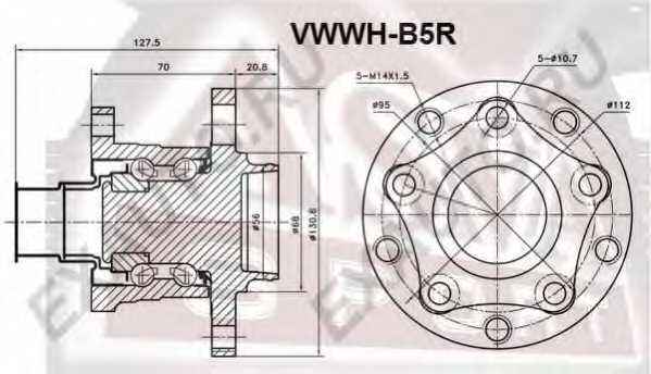 Ступица 12 VWWHB5R <b>ASVA VWWH-B5R</b> - изображение Ступица 12 VWWHB5R <b>ASVA VWWH-B5R</b> - изображение