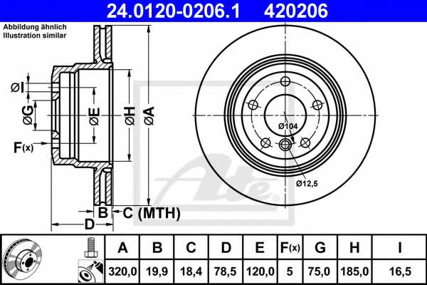 Тормозной диск ATE 420206 / 24.0120-0206.1 - изображение