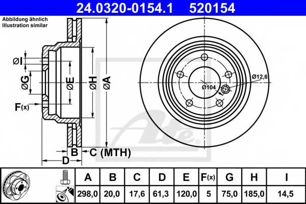 Тормозной диск ATE 520154 / 24.0320-0154.1 - изображение