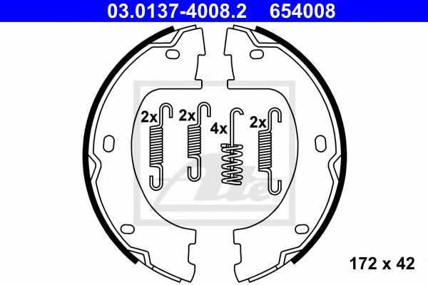 Комплект колодок стояночной тормозной системы ATE 654008 / 03.0137-4008.2 - изображение