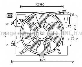 Вентилятор охлаждения двигателя AVA QUALITY COOLING HY7546 - изображение