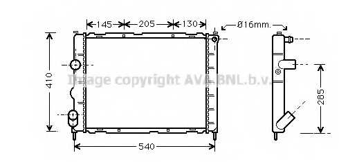 Радиатор охлаждения двигателя AVA QUALITY COOLING RT2268 - изображение