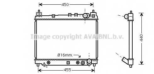 Радиатор TOYOTA YARIS (-05) акпп <b>AVA QUALITY COOLING TO2259</b> - изображение