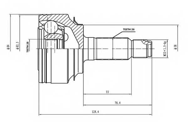 Шарнирный комплект приводного вала AYWIPARTS AW1510823 - изображение Шарнирный комплект приводного вала AYWIPARTS AW1510823 - изображение