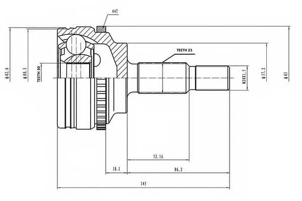 Шарнирный комплект приводного вала AYWIPARTS AW1510861A - изображение