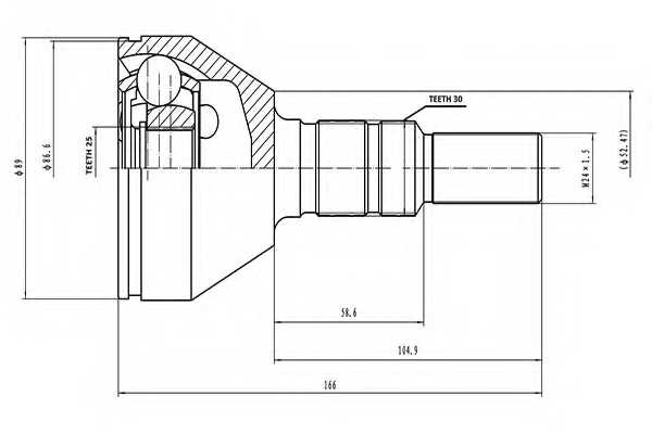 Шарнирный комплект приводного вала AYWIPARTS AW1510914 - изображение