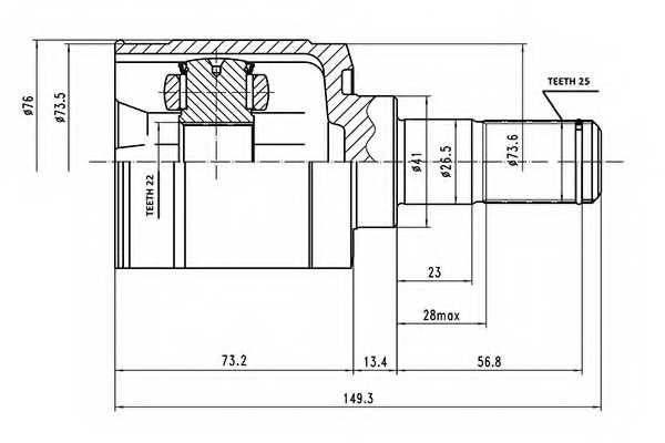 Шарнирный комплект приводного вала AYWIPARTS AW1520270 - изображение Шарнирный комплект приводного вала AYWIPARTS AW1520270 - изображение