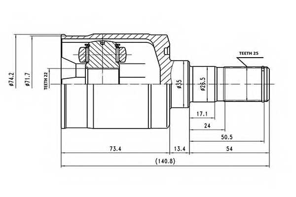 Шарнирный комплект приводного вала AYWIPARTS AW1520738 - изображение Шарнирный комплект приводного вала AYWIPARTS AW1520738 - изображение