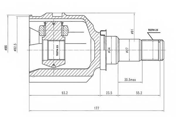 Шарнирный комплект приводного вала AYWIPARTS AW1520974 - изображение
