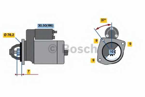 Стартер 1,4кВт для FIAT BRAVO, DOBLO, DUCATO, LINEA, TIPO / LANCIA DELTA / OPEL COMBO <b>BOSCH 0 001 108 420</b> - изображение
