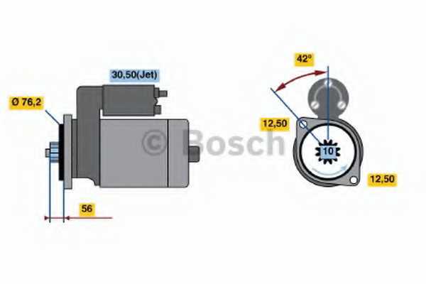 Стартер 1,1кВт для AUDI A3, TT / SKODA OCTAVIA / VW BORA, CORRADO, GOLF, NEW BEETLE, PASSAT, POLO, SHARAN <b>BOSCH 0 001 121 026</b> - изображение
