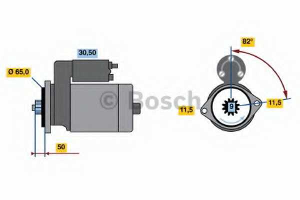 Стартер 1кВт для SUBARU IMPREZA(GC,GF,GFC), LEGACY(BH, BJF,BC,BE) <b>BOSCH 0 986 016 431</b> - изображение