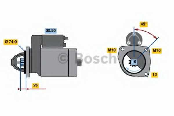 Снято стартер 12V, 1KW <b>BOSCH 0986018711</b> - изображение Снято стартер 12V, 1KW <b>BOSCH 0986018711</b> - изображение
