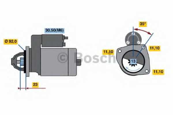 Стартер 2,3кВт для FORD TRANSIT(E# #), TRANSIT TOURNEO <b>BOSCH 0 986 020 181</b> - изображение Стартер 2,3кВт для FORD TRANSIT(E# #), TRANSIT TOURNEO <b>BOSCH 0 986 020 181</b> - изображение