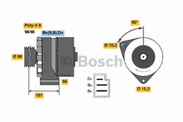 Генератор 14V, 55a <b>BOSCH 0986033740</b> - изображение