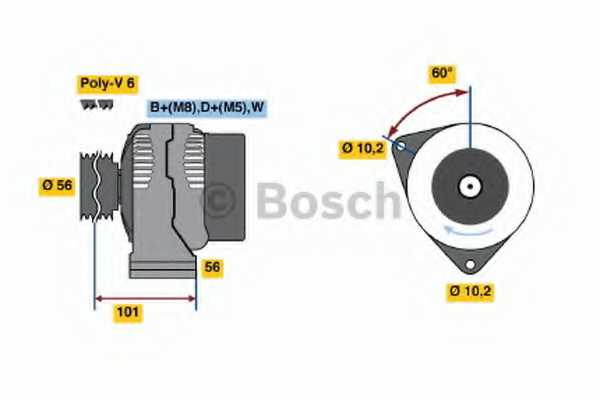 Генератор 14V, 90A <b>BOSCH 0986038170</b> - изображение Генератор 14V, 90A <b>BOSCH 0986038170</b> - изображение