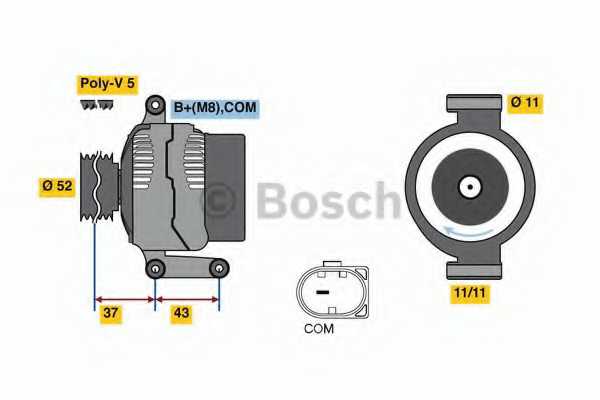 Снято генератор 14V, 90A <b>BOSCH 0986080500</b> - изображение