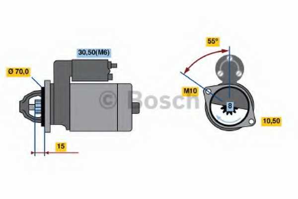 Стартер 0,7кВт для NISSAN ALMERA(N16), ALMERA TINO(V10), PRIMERA(P11,P12,WP11,WP12) <b>BOSCH 0 986 018 630</b> - изображение