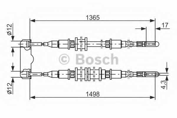 Трос стояночной тормозной системы BOSCH 1 987 477 130 - изображение