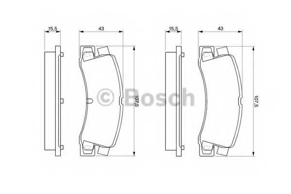 Колодки тормозные дисковые для TOYOTA CARINA(#T17#), CELICA(AT18#, ST18#), COROLLA(##E11#, #E10#, #E11#, #E8#, #E9#), MR(SW2#) <b>BOSCH 0 986 424 383</b> - изображение