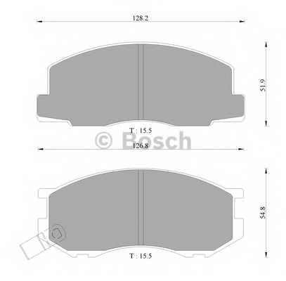 Колодки тормозные дисковые для DAIHATSU DELTA / TOYOTA LITEACE(CM2#, CM3#V, CM30#G, KM2#, KM3#V, KM30#G, YM2#), MODELL F(#R2#, 31) <b>BOSCH 0 986 AB2 049</b> - изображение