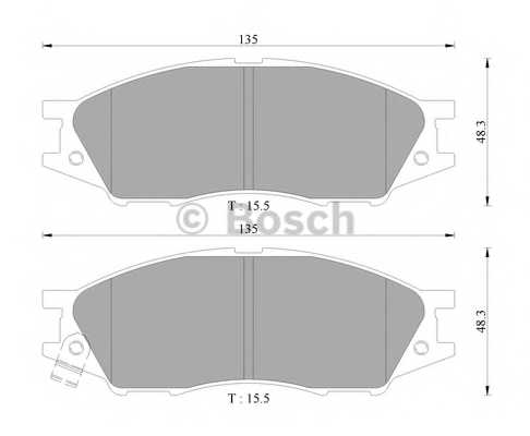 Колодки тормозные дисковые для NISSAN ALMERA(B10,N16), CUBE(Z10), SUNNY <b>BOSCH 0 986 AB3 062</b> - изображение