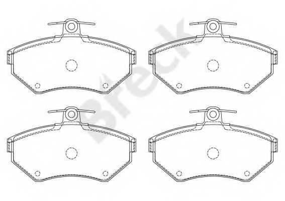 Колодки тормозные дисковые для VW PASSAT(3B2,3B5) <b>BRECK 21945 10 701 00</b> - изображение