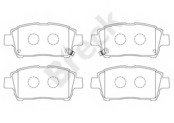 Колодки тормозные дисковые для TOYOTA CELICA(ZZT23#), ECHO(NCP12#, NCP13#), MR(ZZW3#), PRIUS(NHW11#), YARIS(#NCP2#, #NLP2#, NCP1#, NLP1#, SCP1#) <b>BRECK 23510 00 702 10</b> - изображение