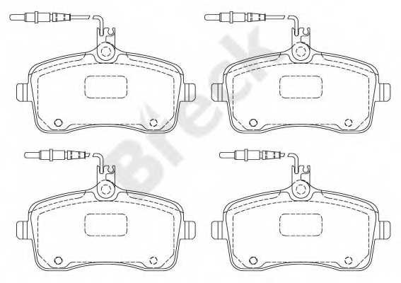 Колодки тормозные дисковые для PEUGEOT 407(6D#,6E#) <b>BRECK 24134 00 701 10</b> - изображение