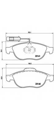 Колодки тормозные дисковые для LANCIA LYBRA(839AX,839BX) <b>BREMBO P 23 075 / 23140</b> - изображение