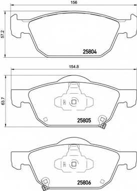 Колодки тормозные дисковые для HONDA CIVIC(FK) <b>BREMBO P 28 076</b> - изображение