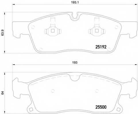 Колодки тормозные дисковые для MERCEDES GL(X166), GLE(C292,W166), M(W166) <b>BREMBO P 50 108</b> - изображение