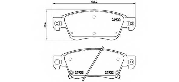 Колодки тормозные дисковые для INFINITI EX, G <b>BREMBO P 56 080</b> - изображение