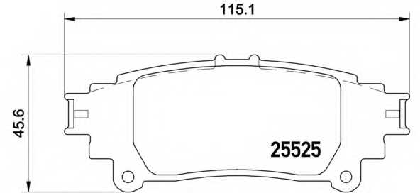 Колодки тормозные дисковые для LEXUS GS(GRL1#,GWL1#), IS(AVE3#,GSE3#), RC(AVC1#,GSC1#,USC1#) <b>BREMBO P 83 132</b> - изображение