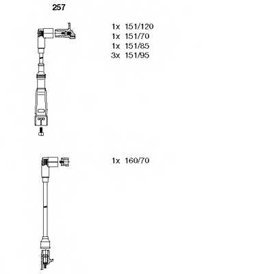 Комплект проводов зажигания BREMI 257 - изображение Комплект проводов зажигания BREMI 257 - изображение