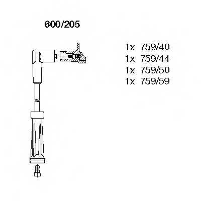 Комплект проводов зажигания BREMI 600/205 - изображение