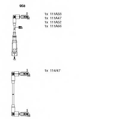 Комплект проводов зажигания BREMI 958 - изображение Комплект проводов зажигания BREMI 958 - изображение
