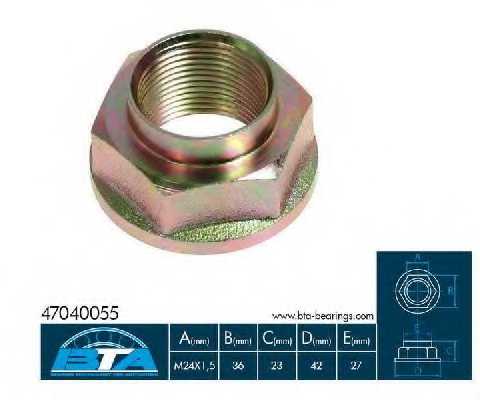 Гайка ступицы колеса <b>BTA 47040055BTA</b> - изображение Гайка ступицы колеса <b>BTA 47040055BTA</b> - изображение