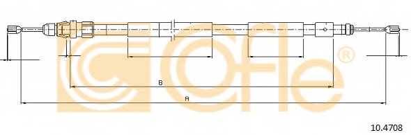 Трос стояночной тормозной системы COFLE 92.10.4708 / 10.4708 - изображение