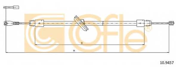 Трос стояночной тормозной системы COFLE 92.10.9457 / 10.9457 - изображение